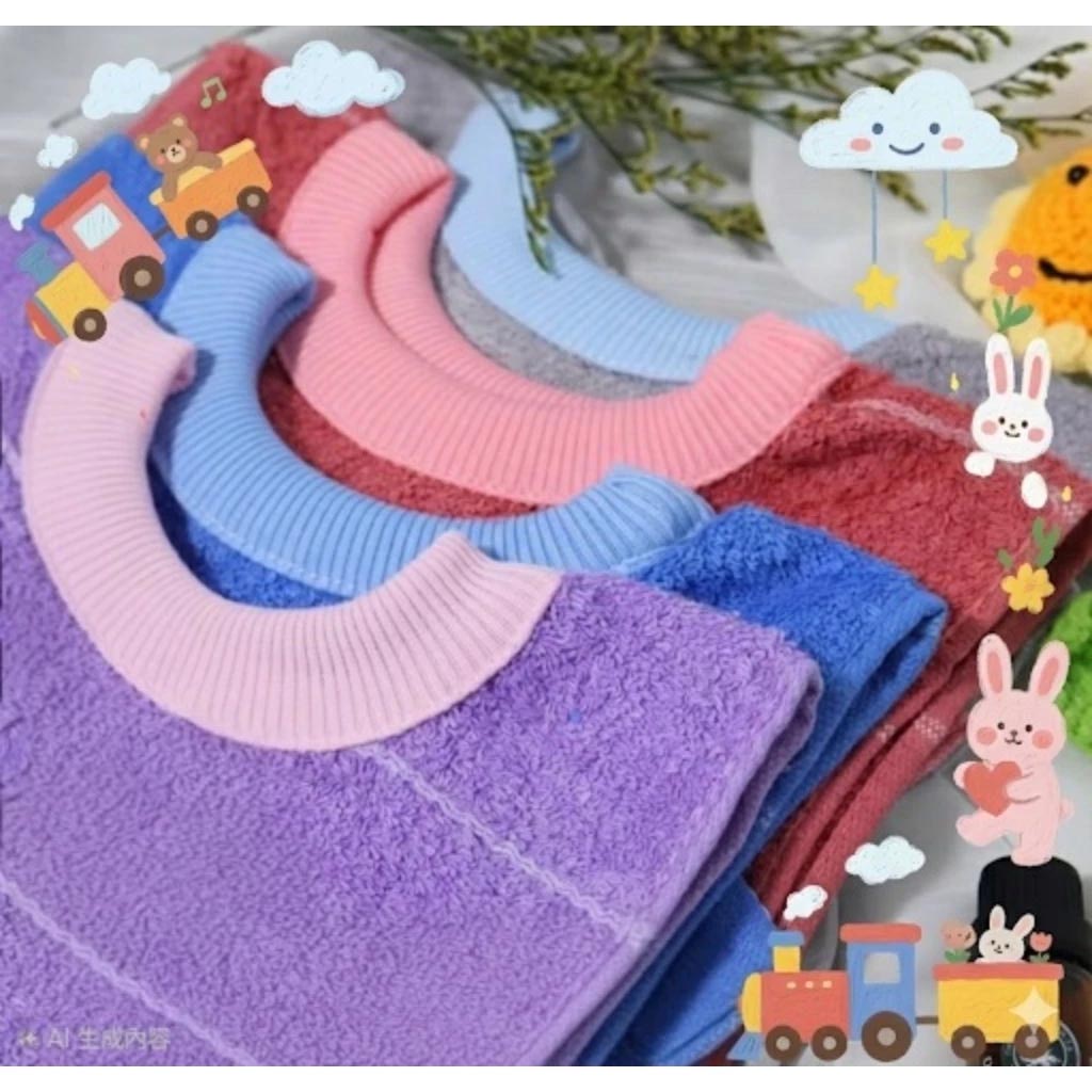 [Kaimei Cotton Industry] 8-pack Random Excellent MIT Made in Taiwan Skin-friendly Cotton Soft Pure Cotton Absorbent Children's Bib Classic Stripe Style, , large