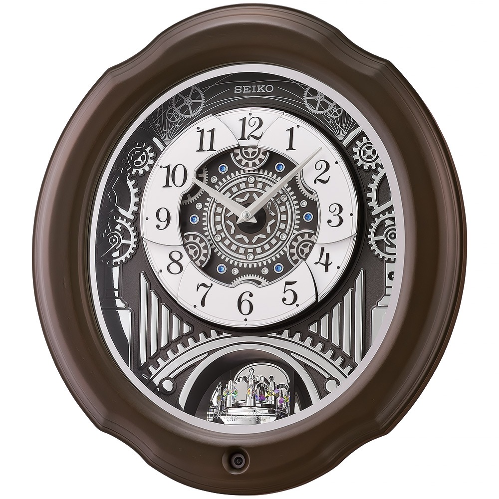 SEIKO 精工 典雅木質音樂鐘 時鐘 掛鐘 QXM609N, , large