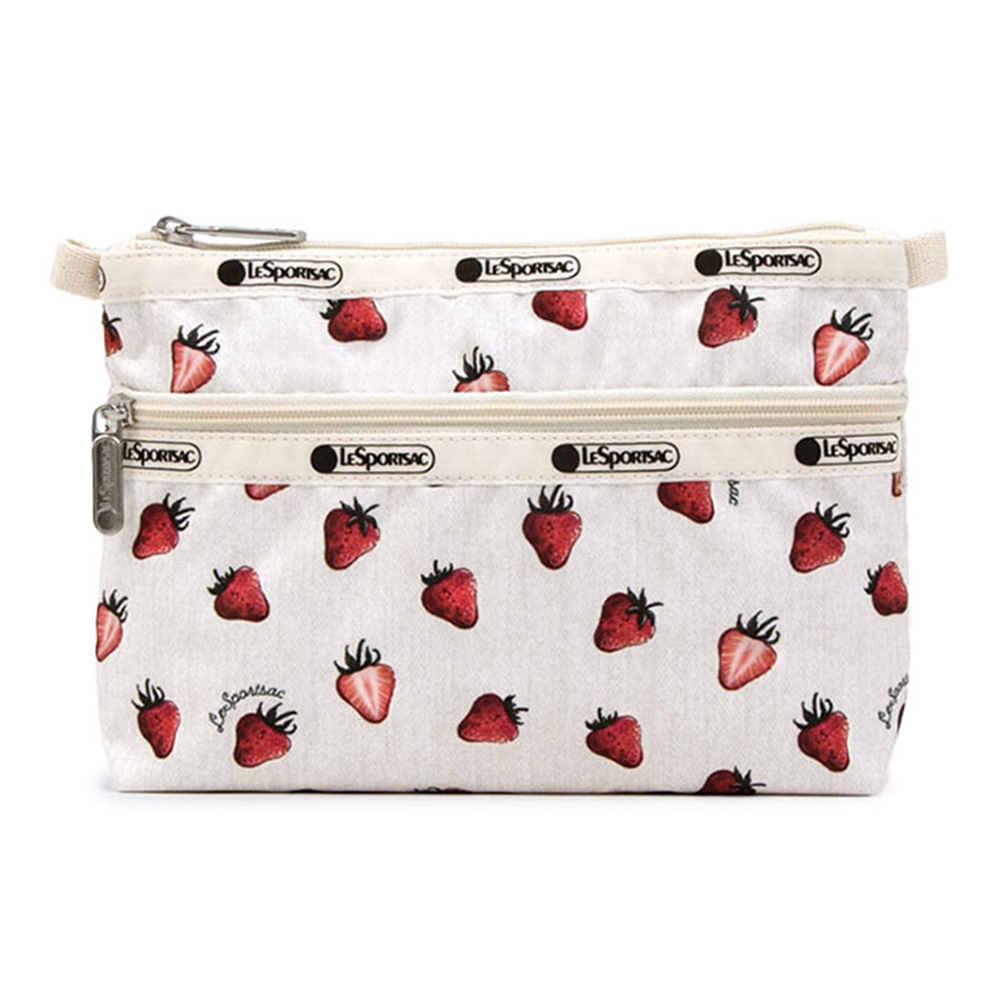 |快速出貨|Lesportsac Cosmetic Clutch 雙層拉鍊收納化妝包 送禮推薦-莓果輕舞, , large