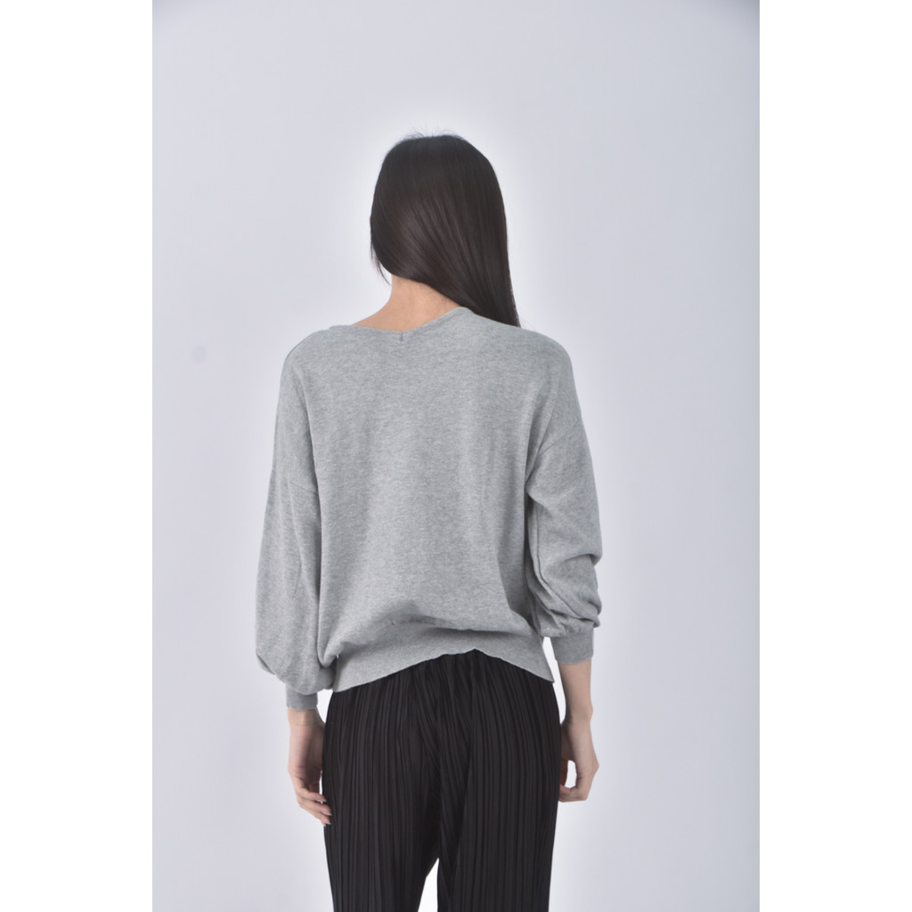 (XL) hunch質感V領灰色長袖上衣二手衣, , large