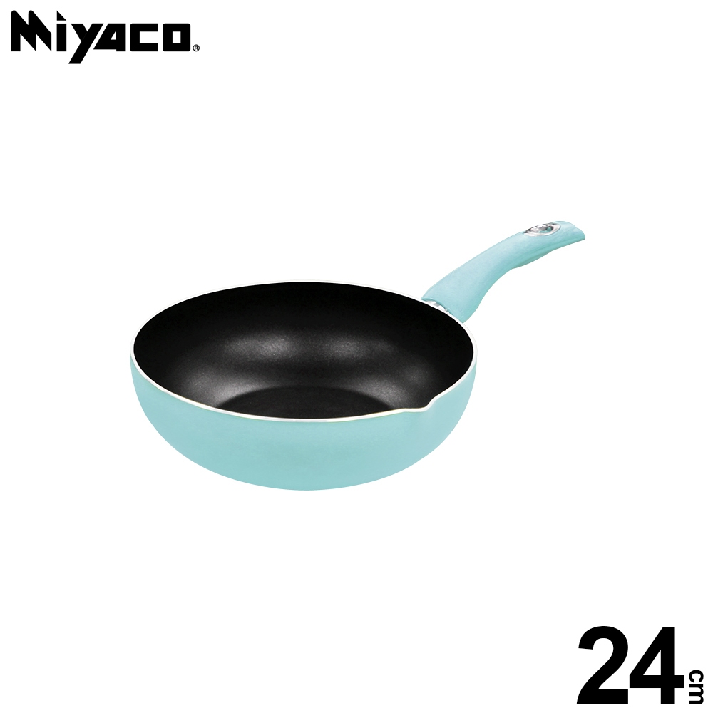 Miyaco 米雅可 輕漾導磁不沾油炸鍋單柄不沾鍋平底鍋湯鍋IH 24cm-Leidea樂德兒, , large