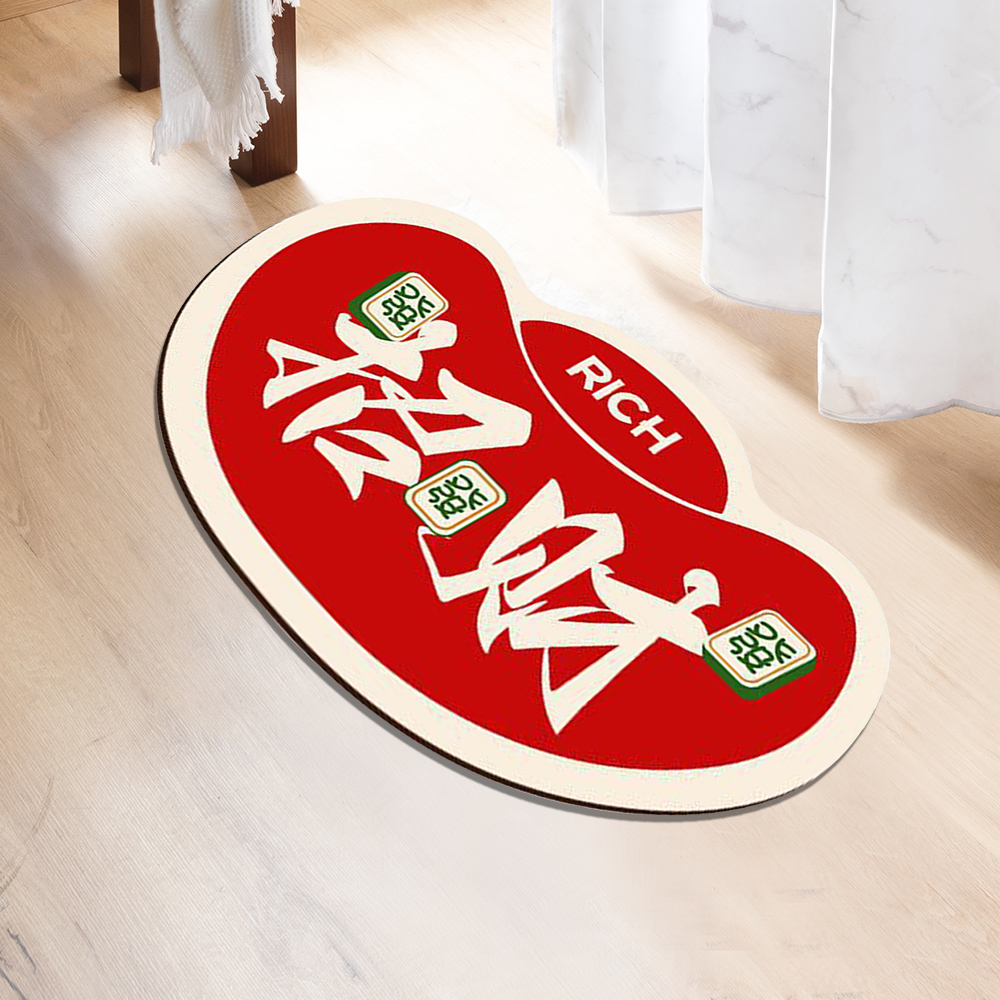 Soft diatomaceous earth water-absorbing non-slip floor mat with color printing, , large