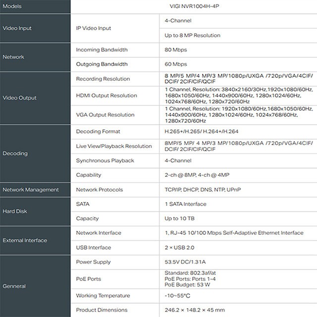 TP-LINK 昌運監視器組合 VIGI NVR1004H-4P 4路主機+VIGI C350 5MP全彩網路攝影機*2, , large