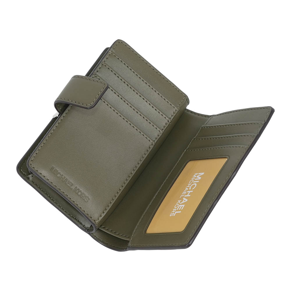 Michael Kors Jet Set 撲克牌花色塗層帆布釦式中夾(橄欖綠), , large