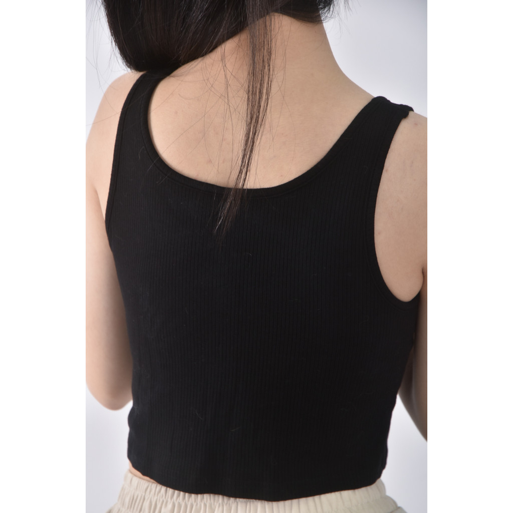 (S) caco無袖黑色上衣二手衣, , large