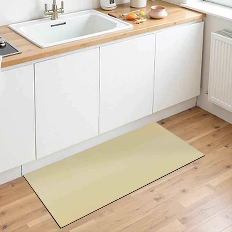 【Monster】 QQ Extra-Thick Oil-Resistant & Anti-Stain Kitchen Mat (120x50cm) – Milk Tea, , large