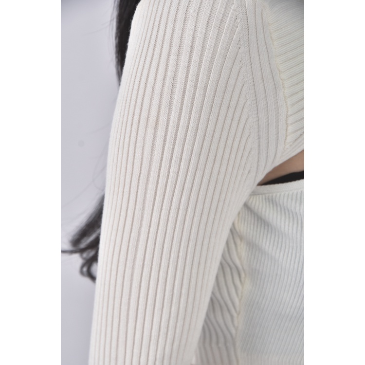 (S) 【安于晴Charlene私服】urban outfitters質感修身短版假兩件白色長袖上衣二手衣, , large