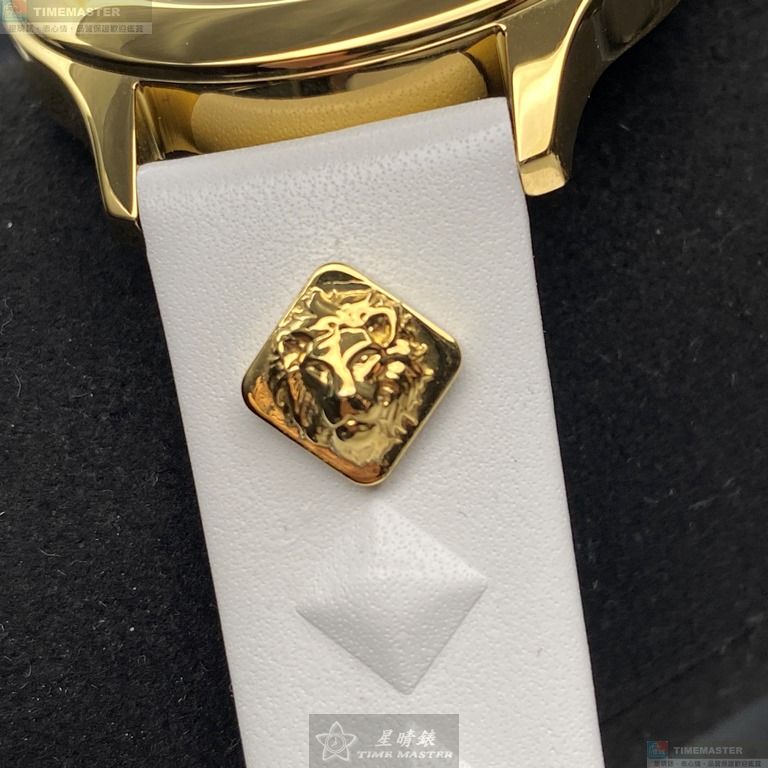 [星晴錶業]VERSUS VERSACE手錶,40mm,VV00313白色錶面金色錶殼白真皮皮革錶帶款, , large