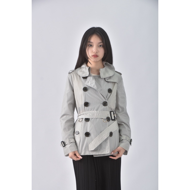 (S) burberry風衣灰色外套二手衣, , large
