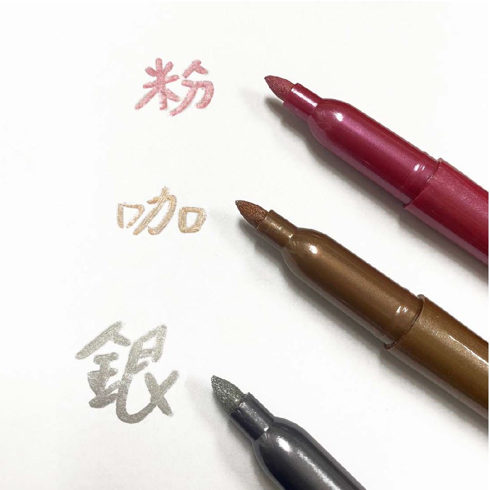 金屬筆 三色筆 記號筆 三入 馬克筆【 Ho覓好物】高光筆 筆記筆 簽到筆 油漆筆 金色筆 銀色筆 YHX2324, , large