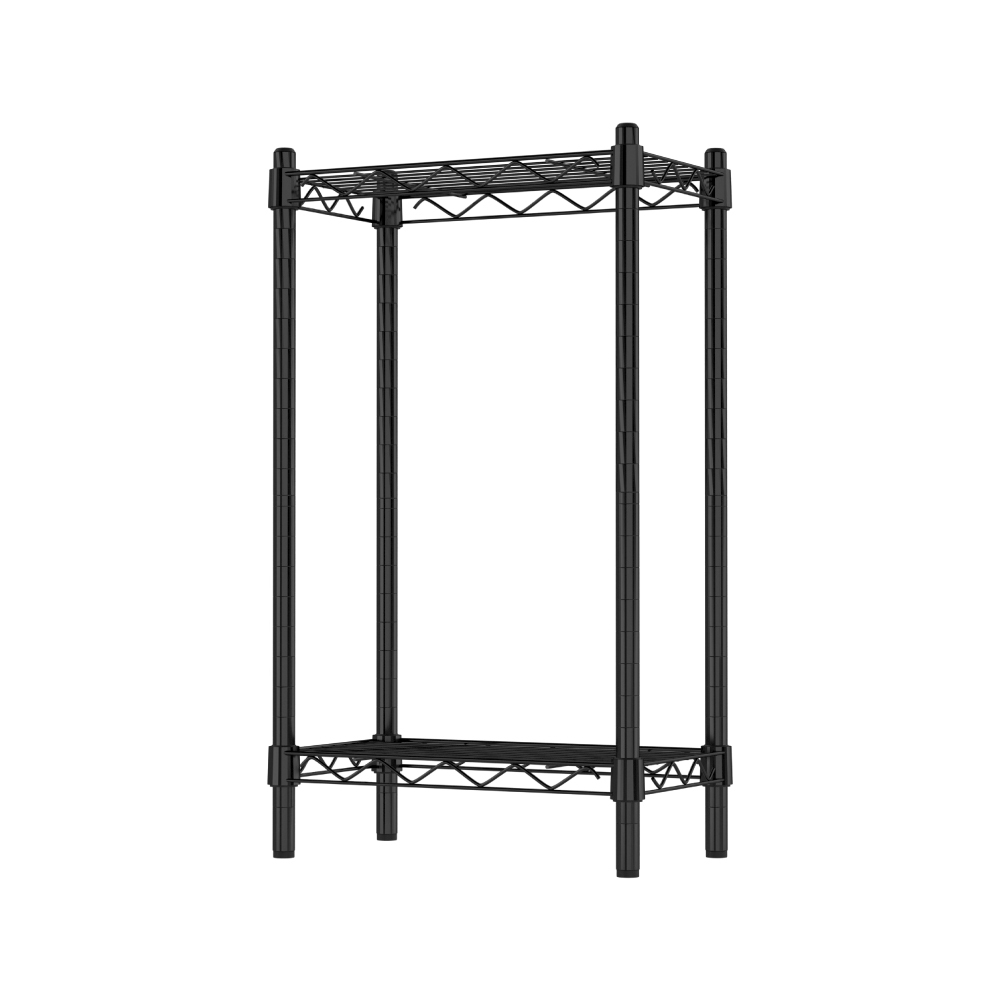 【KIWISH】35X20X60H 黑色二層架 收納架 展示架 鐵力士架 波浪架 架子 桌上置物架 層架 鐵架 層架, , large