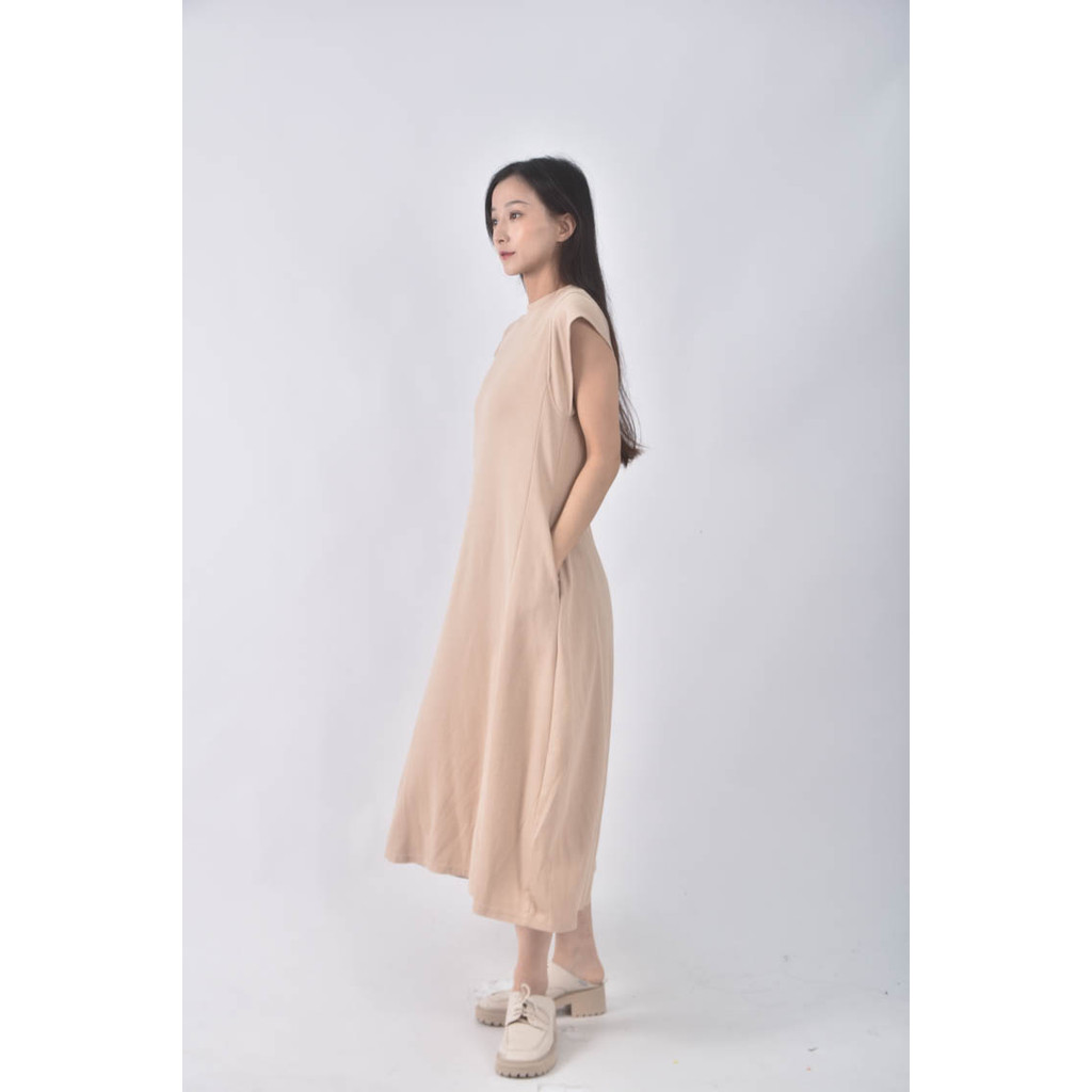 (S) nad shop無袖杏色洋裝二手衣, , large