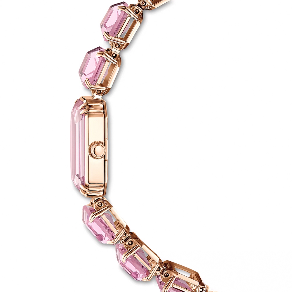 SWAROVSKI 施華洛世奇 八角方形水晶手鍊手錶 女錶-粉紅色/23x17mm(5630837), , large