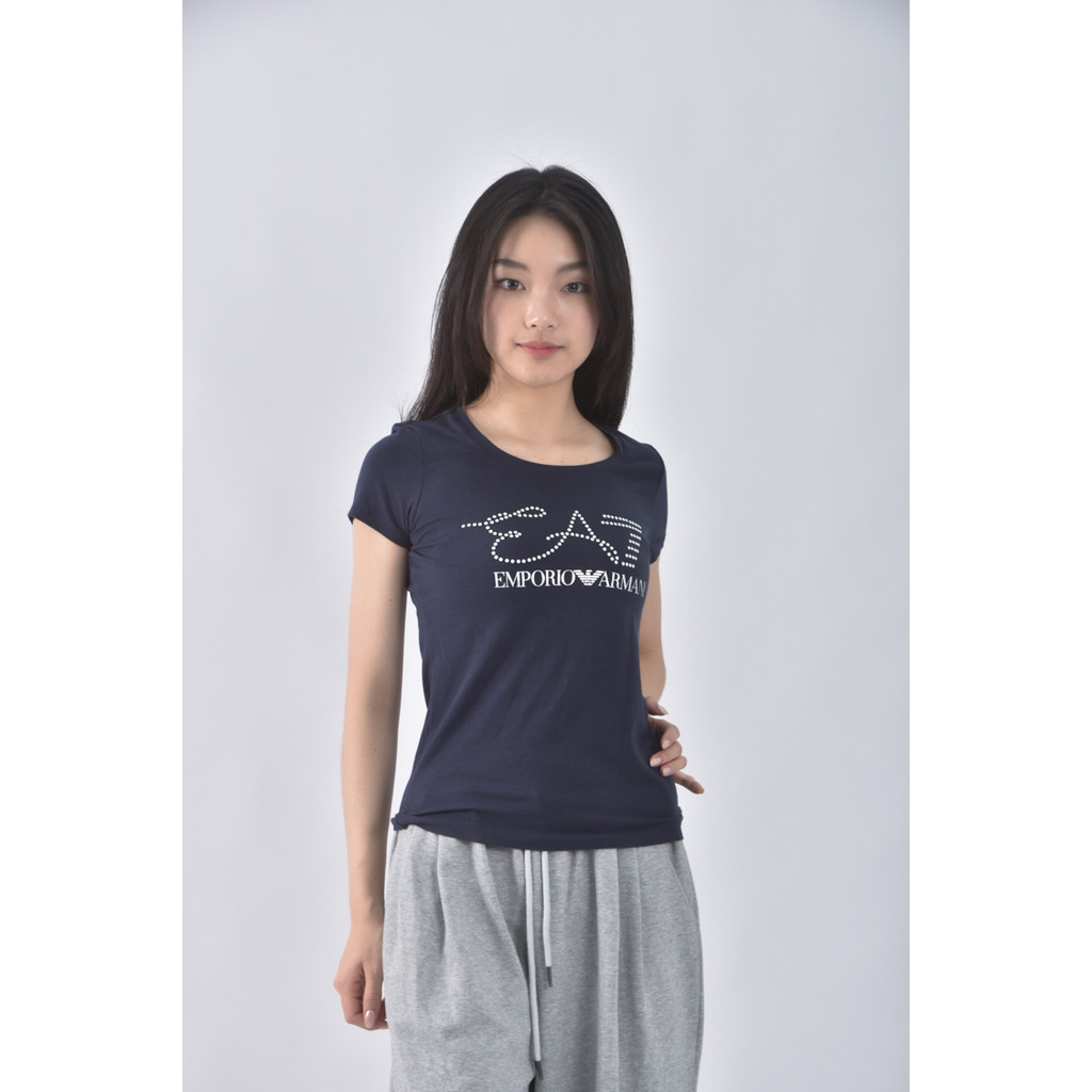 (S) emporio armani簡約圓領藍色短袖上衣二手衣, , large