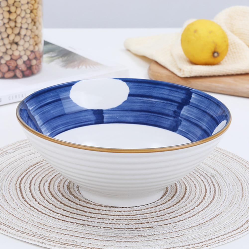 8吋拉麵碗【12款可選】日式拉麵碗 斗笠碗 1000ml 寬口碗 瓷碗 山田碗 手繪碗 大碗公 泡麵碗 碗公 陶瓷碗 烤箱 洗碗機, , large