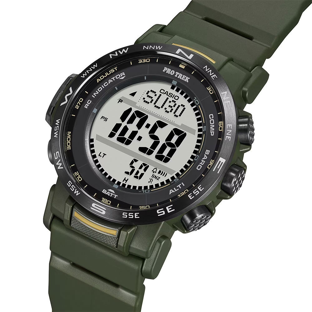 CASIO 卡西歐 PROTREK 軍綠戶外多功能太陽能電波手錶 PRW-35Y-3B, , large