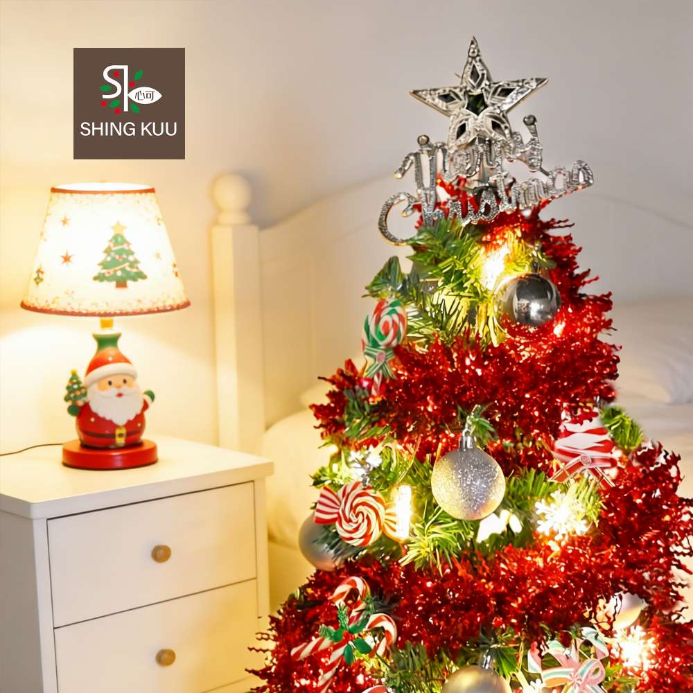 心可樂活-2尺60cm小美好套裝聖誕樹+3號童年快樂糖果彩繪木片飾品組+LED暖白光20燈雪花燈串_台灣本島免運費, , large