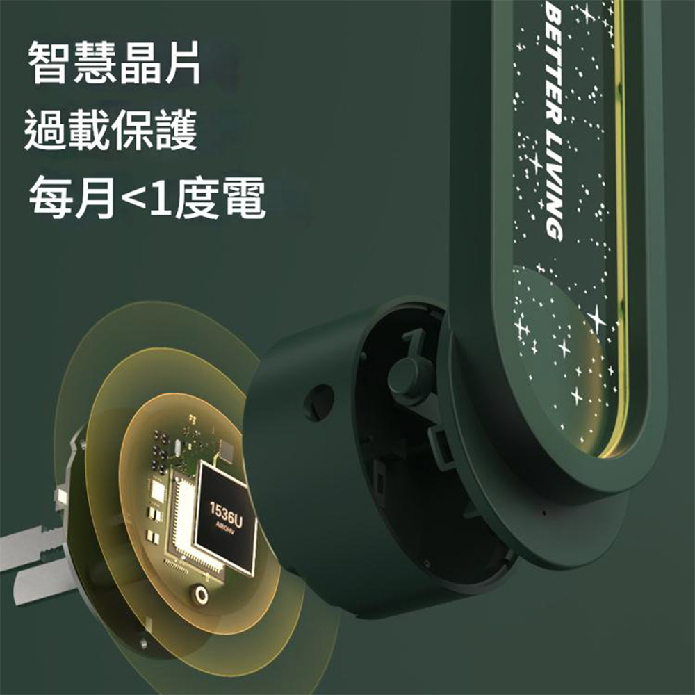 Second Generation Starlight Ultrasonic Night Light Insect Repeller - Emerald Green, , large