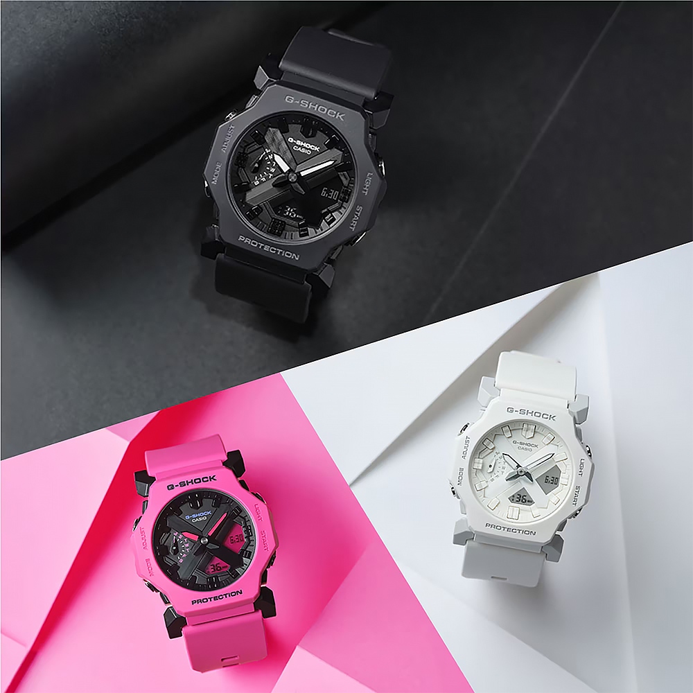 CASIO 卡西歐 G-SHOCK 極簡纖薄小巧雙顯手錶-白 GA-2300-7A, , large