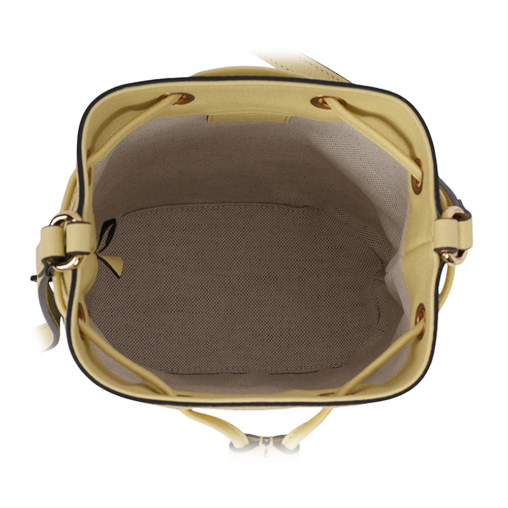 GUCCI Jumbo GG Logo Ophidia 水桶斜背包(Mini)/駝色/香蕉黃, , large