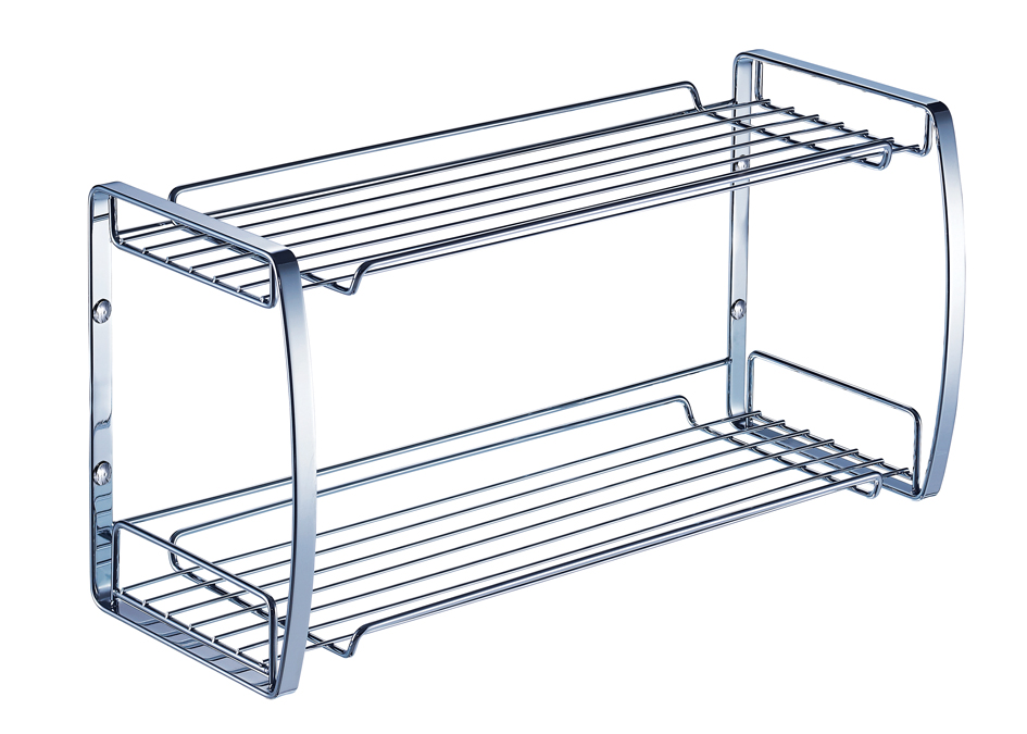 Stainless steel double-layer storage rack, , large