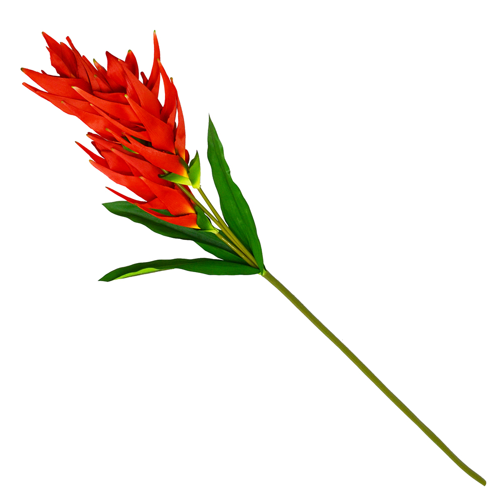 PE FLOWER W/DK.GREEN LEAVES STICK, , large