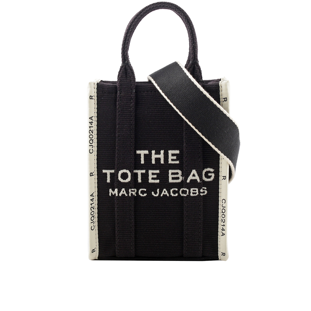 MARC JACOBS THE JACQUARD TOTE 雙色迷你手機托特包/黑色, , large