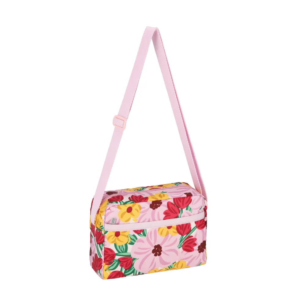 |快速出貨|Lesportsac Daniella Crossbody 拉鍊斜背包 側背包 送禮推薦-粉紅花漾, , large