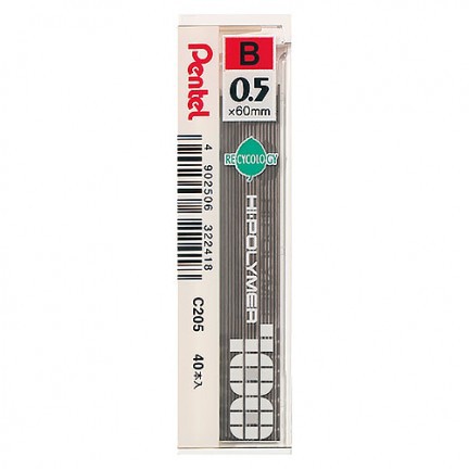 飛龍Pentel  0.5mm自動鉛筆芯 (C205)*2B, , large