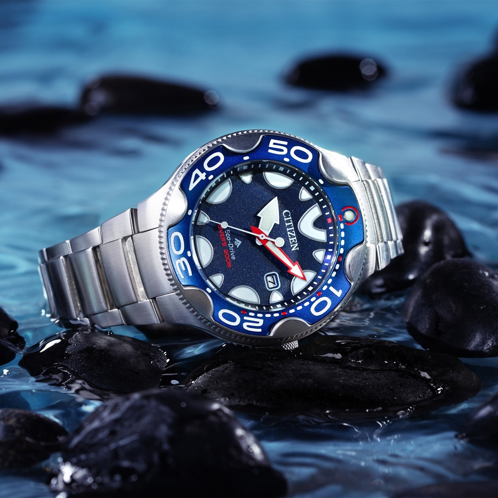 CITIZEN 星辰 PROMASTER 虎鯨 光動能200米潛水錶-46mm BN0231-52L, , large