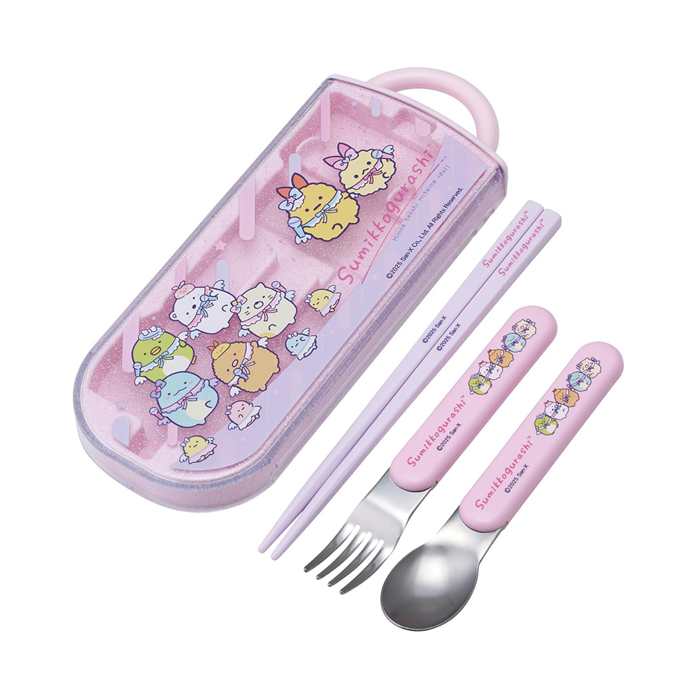 【百科良品】日本製 角落生物 歡唱嘉年華 環保筷子+湯匙+叉子三件餐具組 抗菌加工Ag+(日本境內版), , large