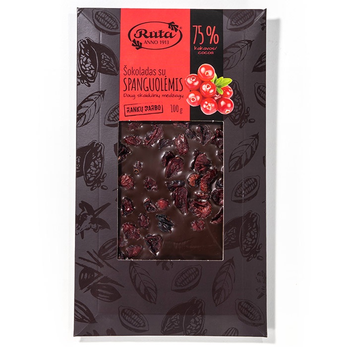 Chocolate 75% with cranberries, , large