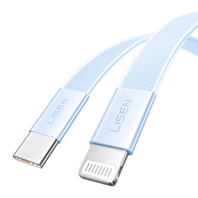 【LISEN】27W L606 Air Cable 超薄快充線 TC to Lightning 100公分 藍色, , large