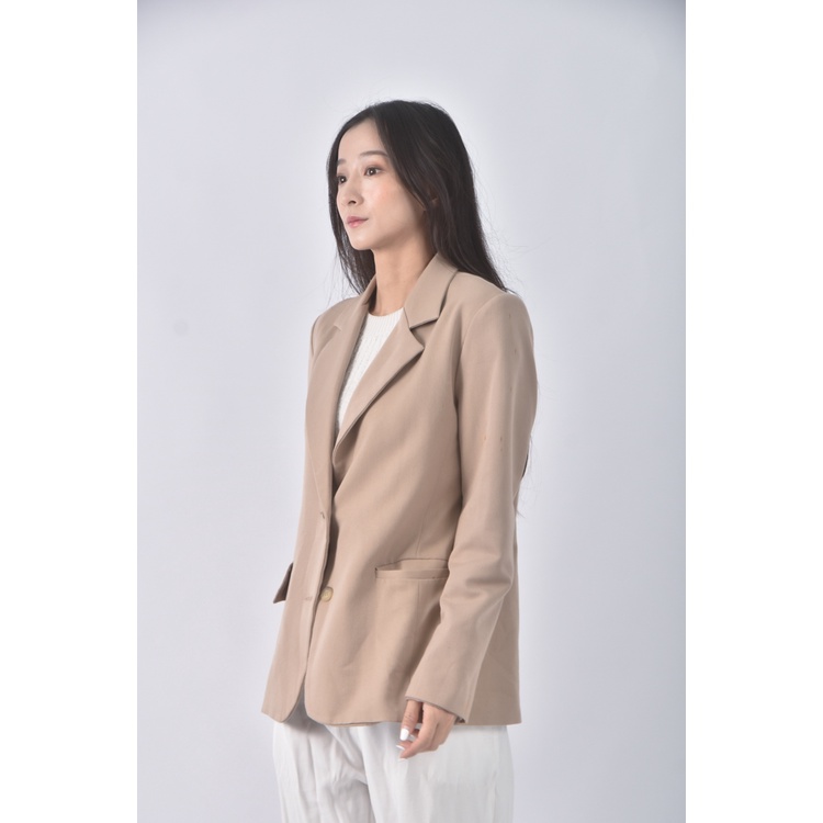 (S) 【安于晴Charlene私服】cloth質感西裝杏色外套二手衣, , large
