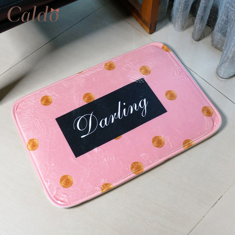 [ Caldo卡朵 ] 點點控珊瑚絨腳踏吸水地墊-親愛粉