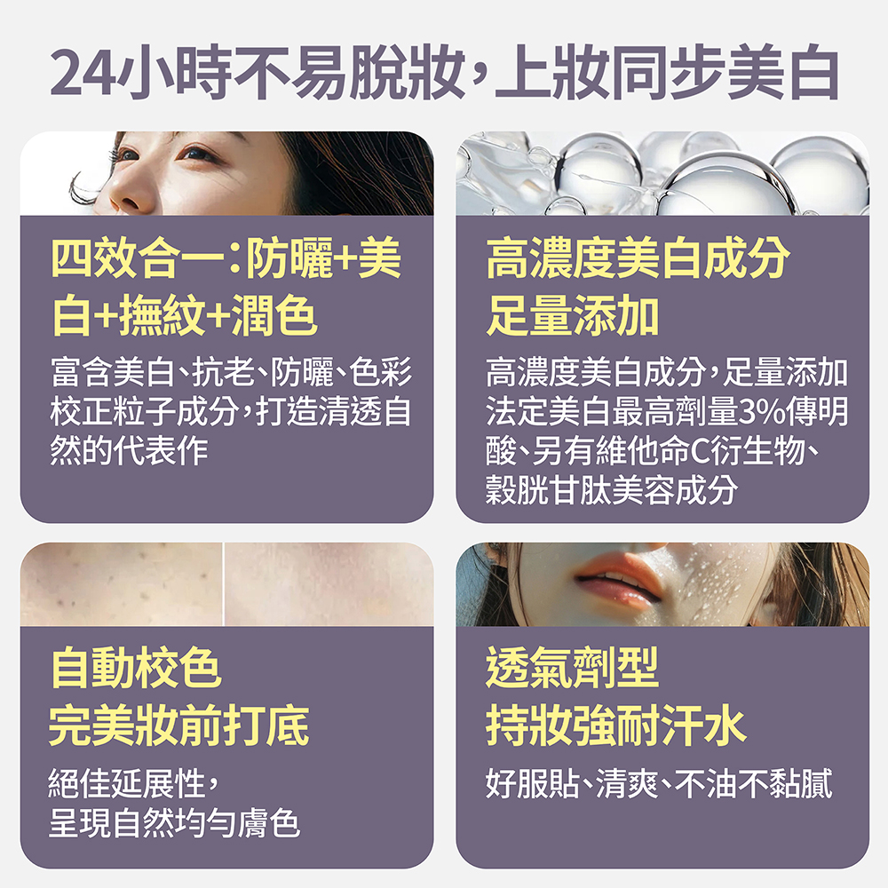 【FJ豐傑生醫】零粉感控油美白CC霜-30ml/支(美白ｘ遮瑕，24小時不脫妝，2025女人我最大好評), , large