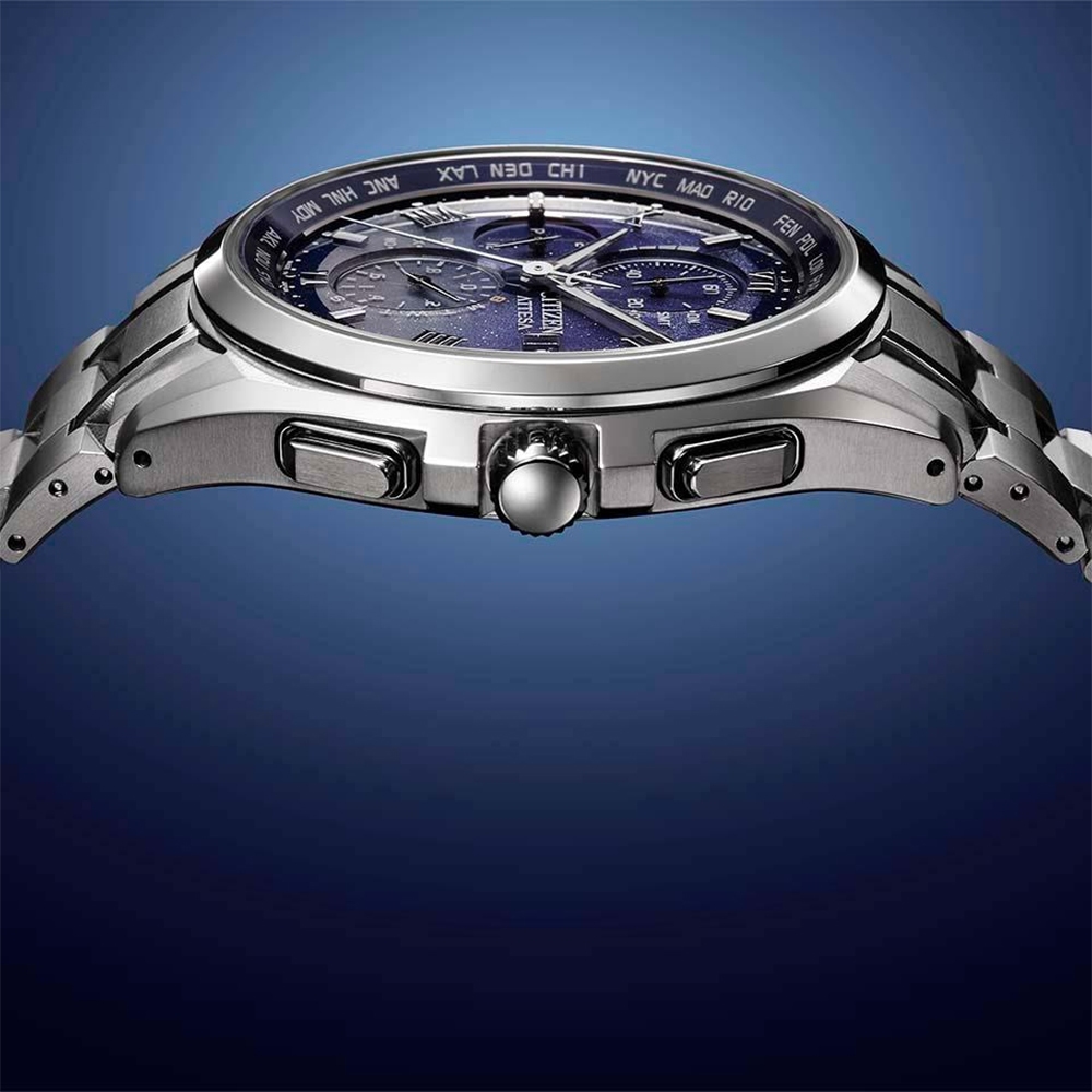 CITIZEN 星辰 月虹 鈦金屬 光動能全球電波計時手錶 送禮推薦 AT8240-66L, , large