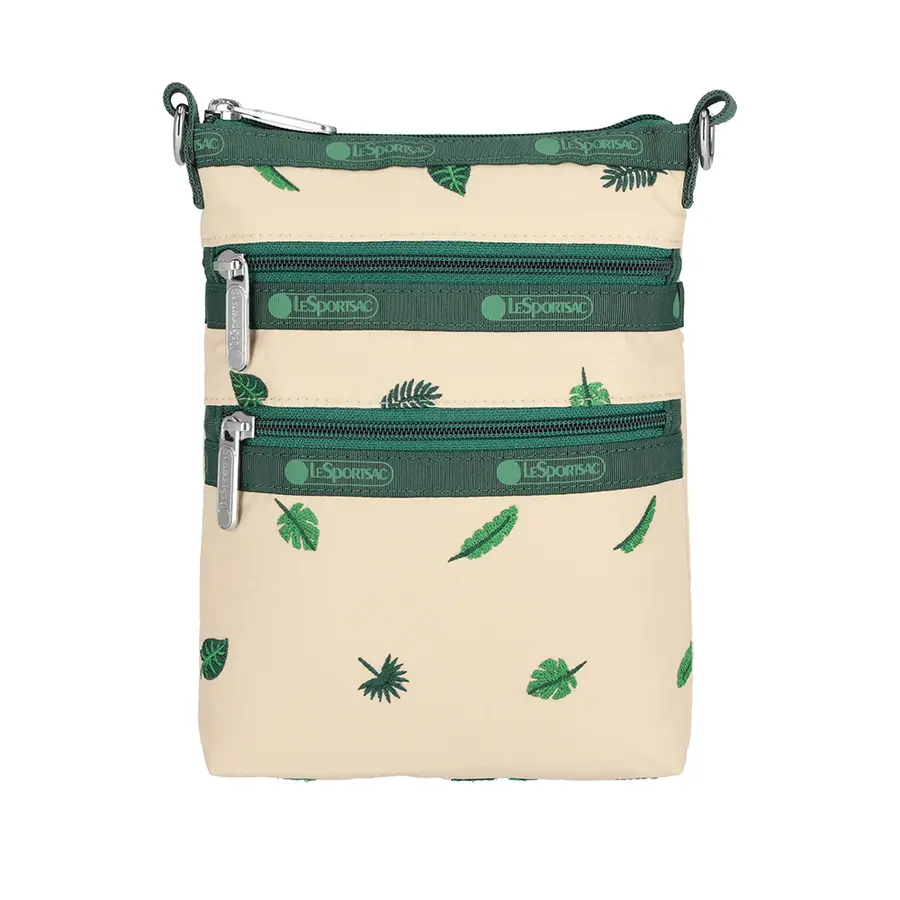Lesportsac 3 Zip Crossbody 三層拉鍊斜背包 / 綠色慢旅, , large