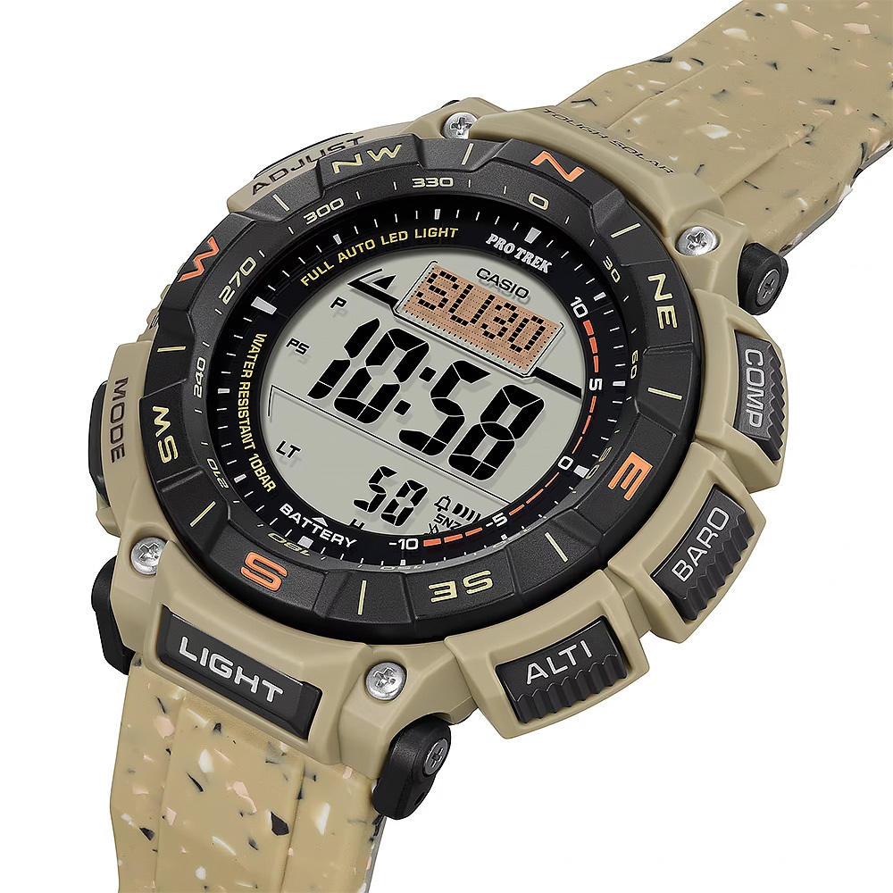 CASIO 卡西歐 PRO TREK  戶外運動太陽能環保手錶-黃 PRG-340SC-5, , large