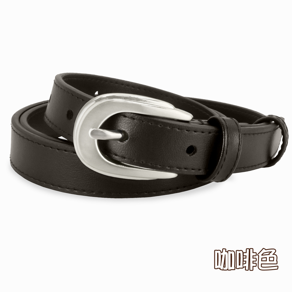 【CH-BELT 銓丞皮帶】顯瘦造型女帶 流行細版女生腰帶皮帶(黑/咖), , large