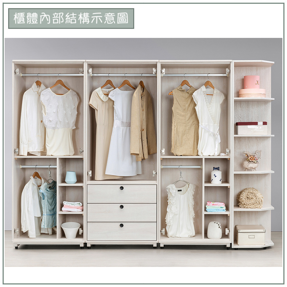 【唯熙傢俱】伊格鋼刷白9尺衣櫃, , large