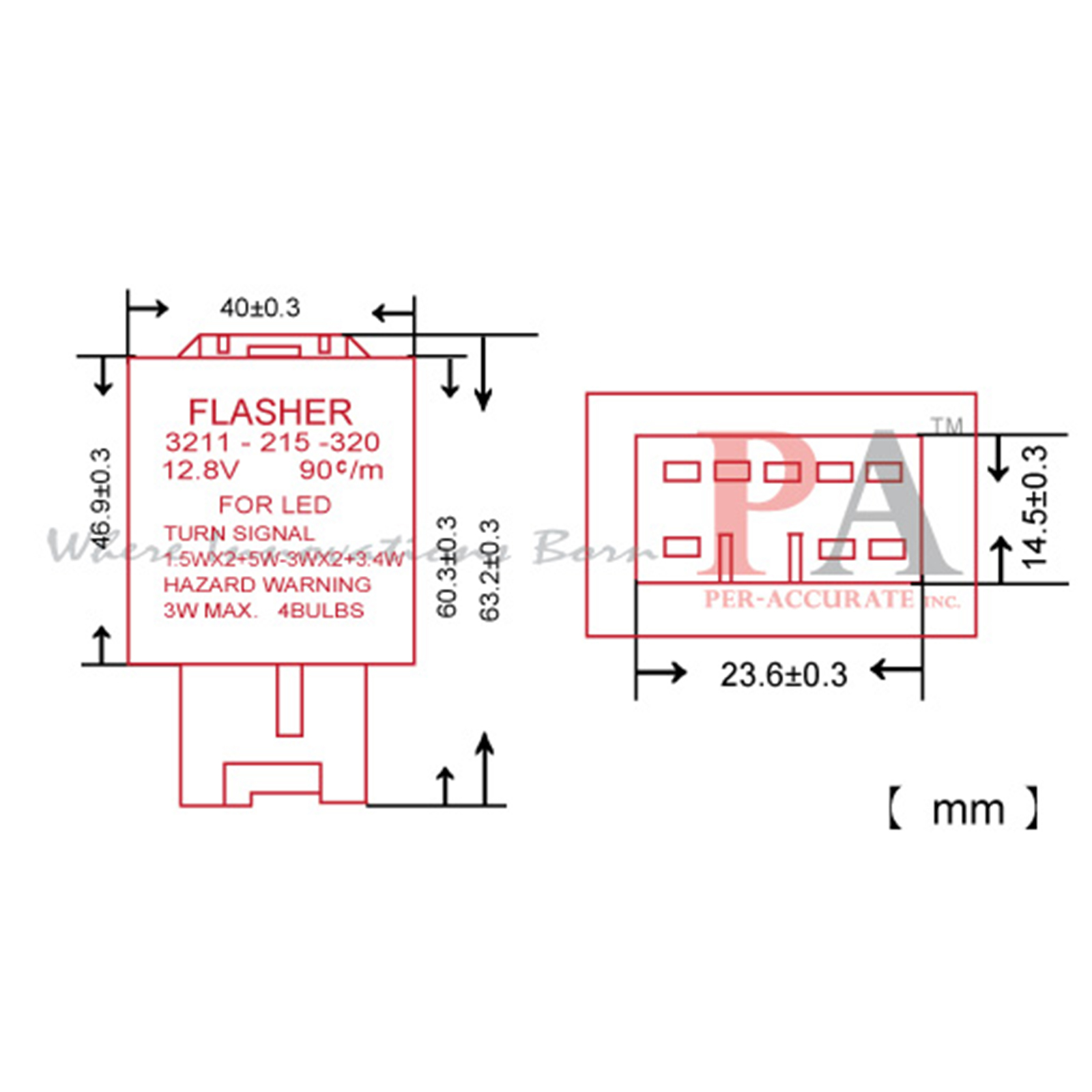 [PA LED] 8-PIN FL436 12V Electric Flasher Relay: Anti Hyper Flash For Mazda, , large