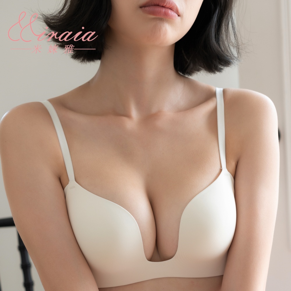 [Miraia米婡雅]大U杯零著感無痕內衣(深U集中無鋼圈、舒適寶寶棉、24HR無感), , large