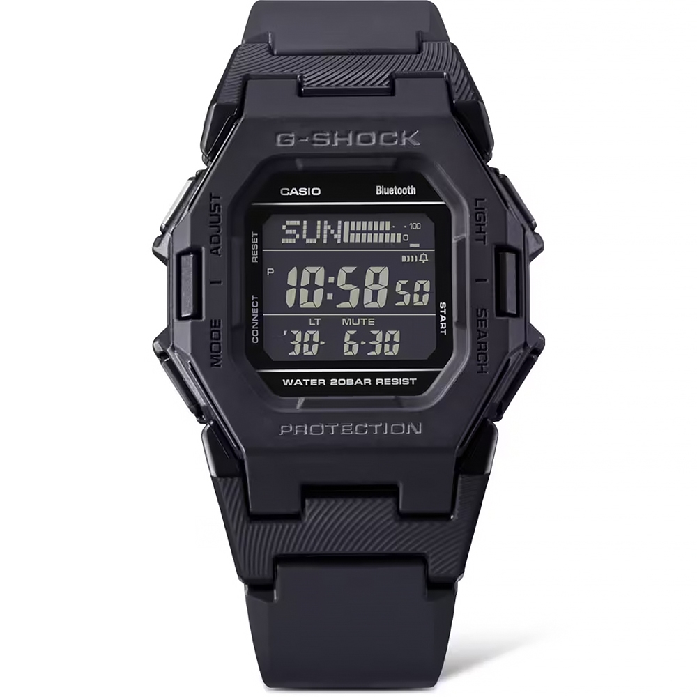 CASIO 卡西歐 G-SHOCK 纖薄時尚未來感藍牙運動電子錶 手錶-黑 GD-B500-1, , large