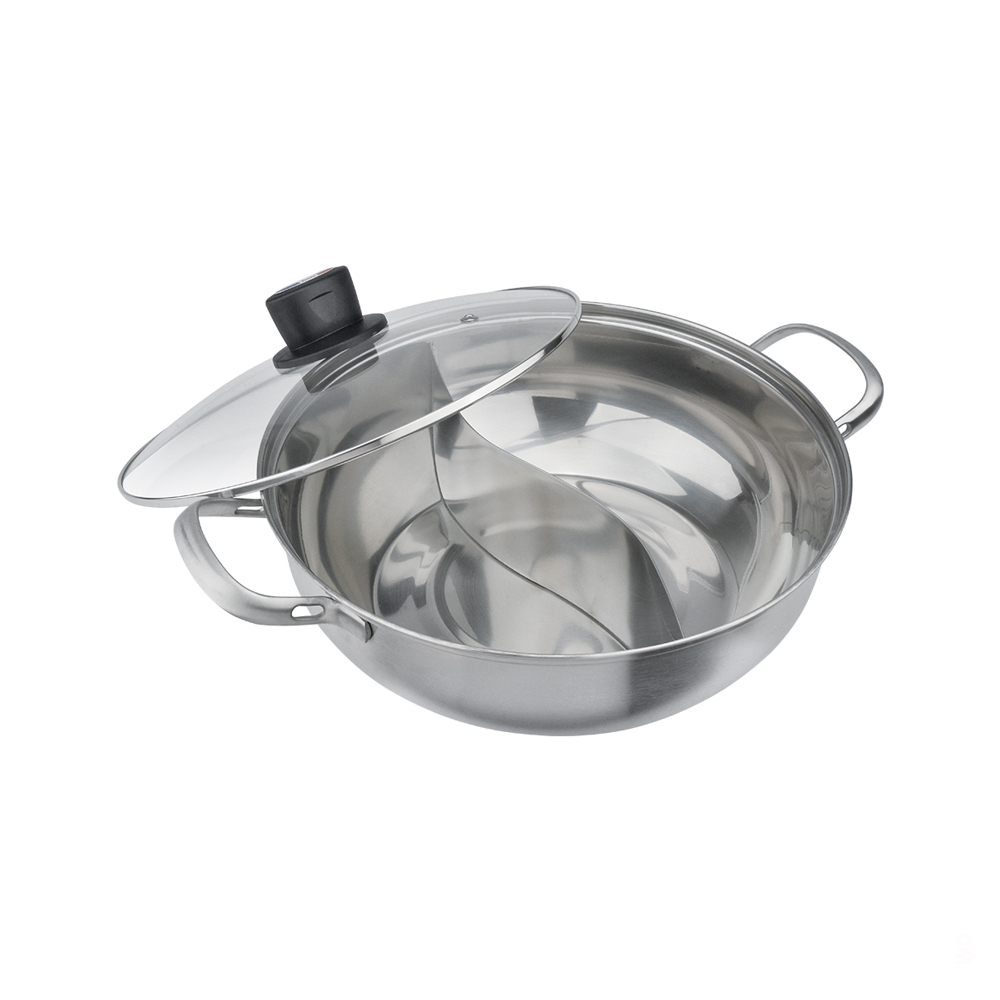 CLARE 可蕾爾 晶鑽304不鏽鋼鴛鴦鍋附蓋 28cm-Leidea樂德兒
