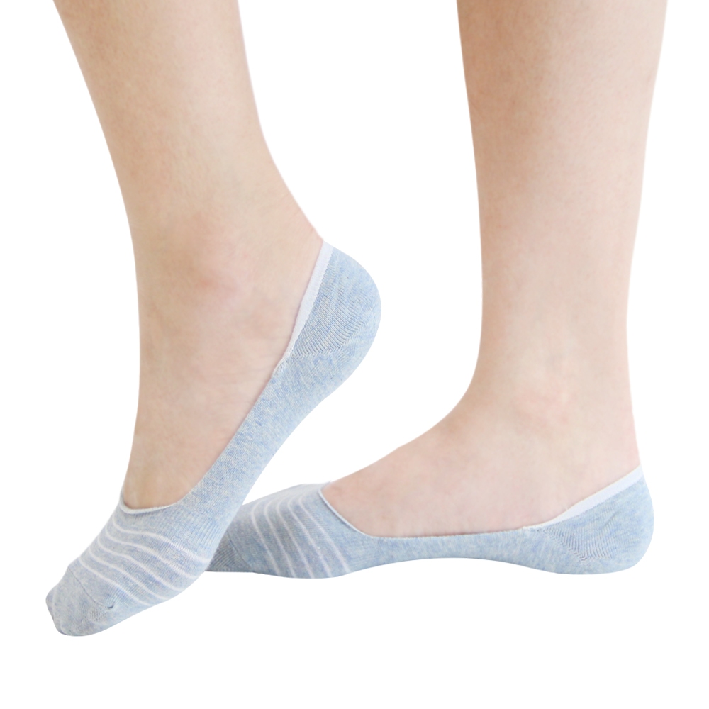 【BVD】簡約條紋休閒女襪套<麻天藍>B248 止滑 女襪 襪子 隱形襪, , large