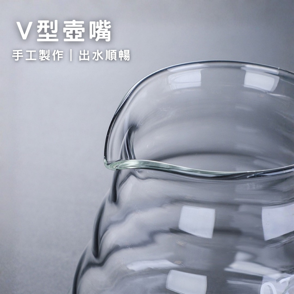 【GlassKing】GK-600P 咖啡雲朵壺 手沖咖啡壺 耐熱直火壺 耐熱玻璃壺 泡茶壺 分享壺 下接壺, , large