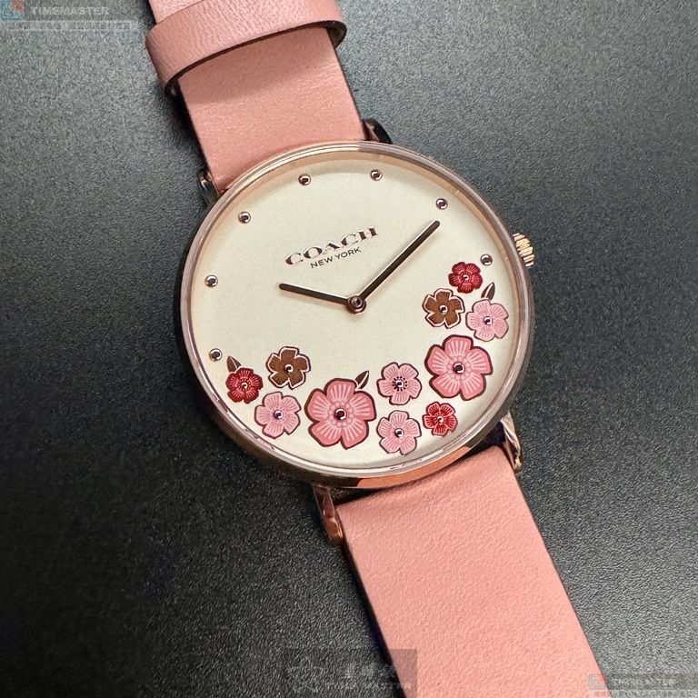 [星晴錶業]COACH手錶,36mm,CH00204白色錶面玫瑰金錶殼粉紅真皮皮革錶帶款, , large