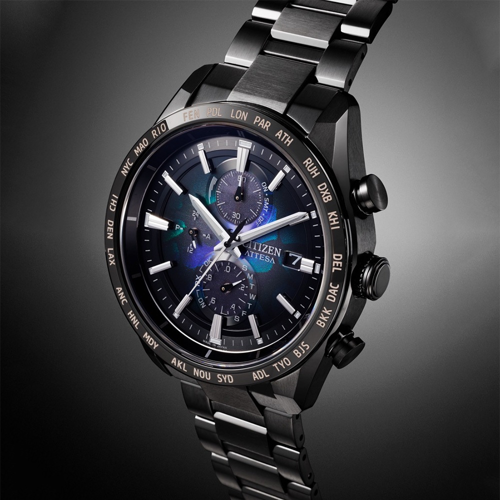 CITIZEN 星辰 100週年限量宇宙幻彩 鈦金屬光動能電波手錶 AT8286-65E, , large