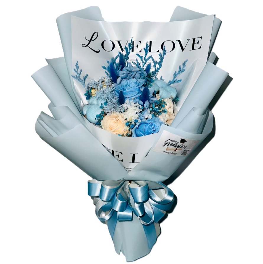 (桑妮亞花坊) 永生玫瑰乾燥花束  乾燥花束 情人節花束  生日花束 拍照 送禮, , large